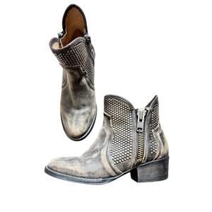 Circle G Studded Ankle Boots Distressed Leather Western Booties Womens 7.5